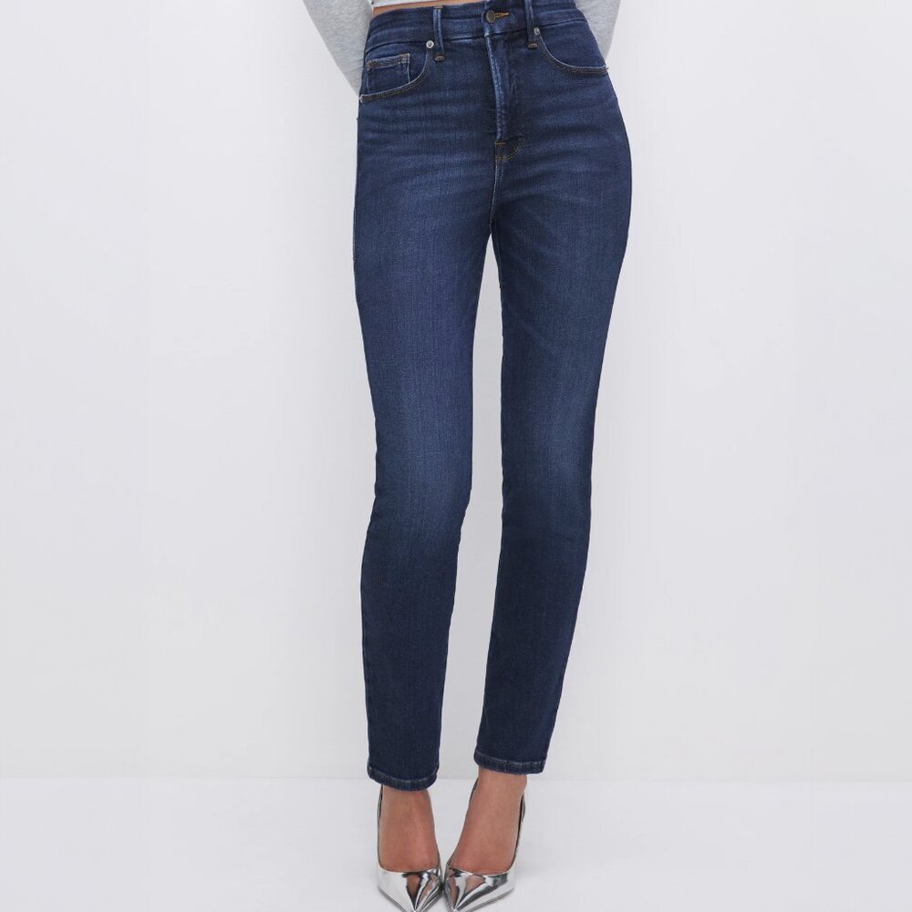 NWT GOOD AMERICAN SOFT-TECH GOOD CLASSIC SLIM STRAIGHT JEANS | 10/30